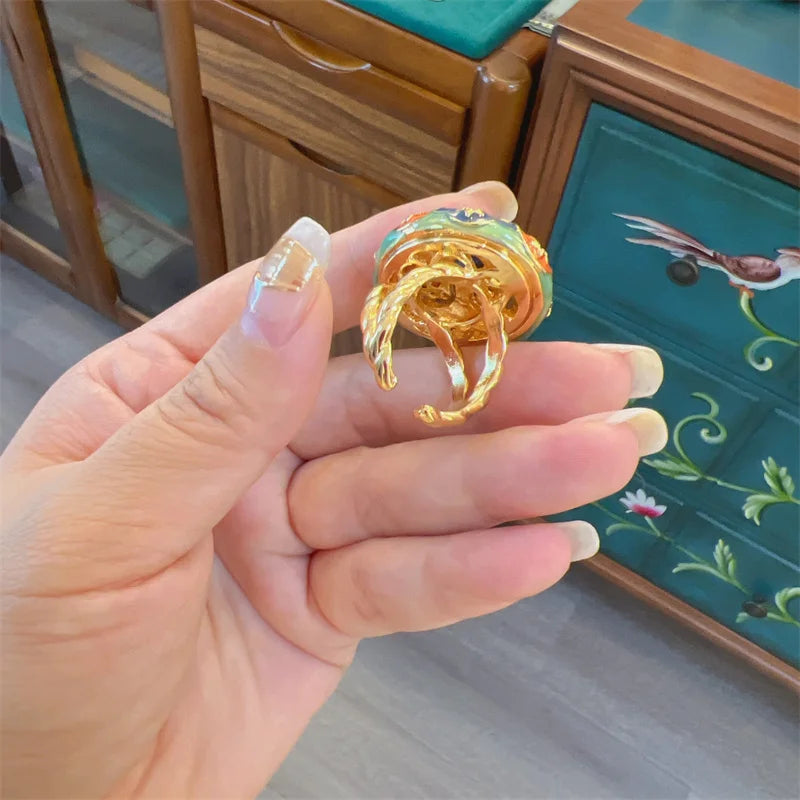 ROSETTE Enamel Ring-Ring-SAINT CHIC