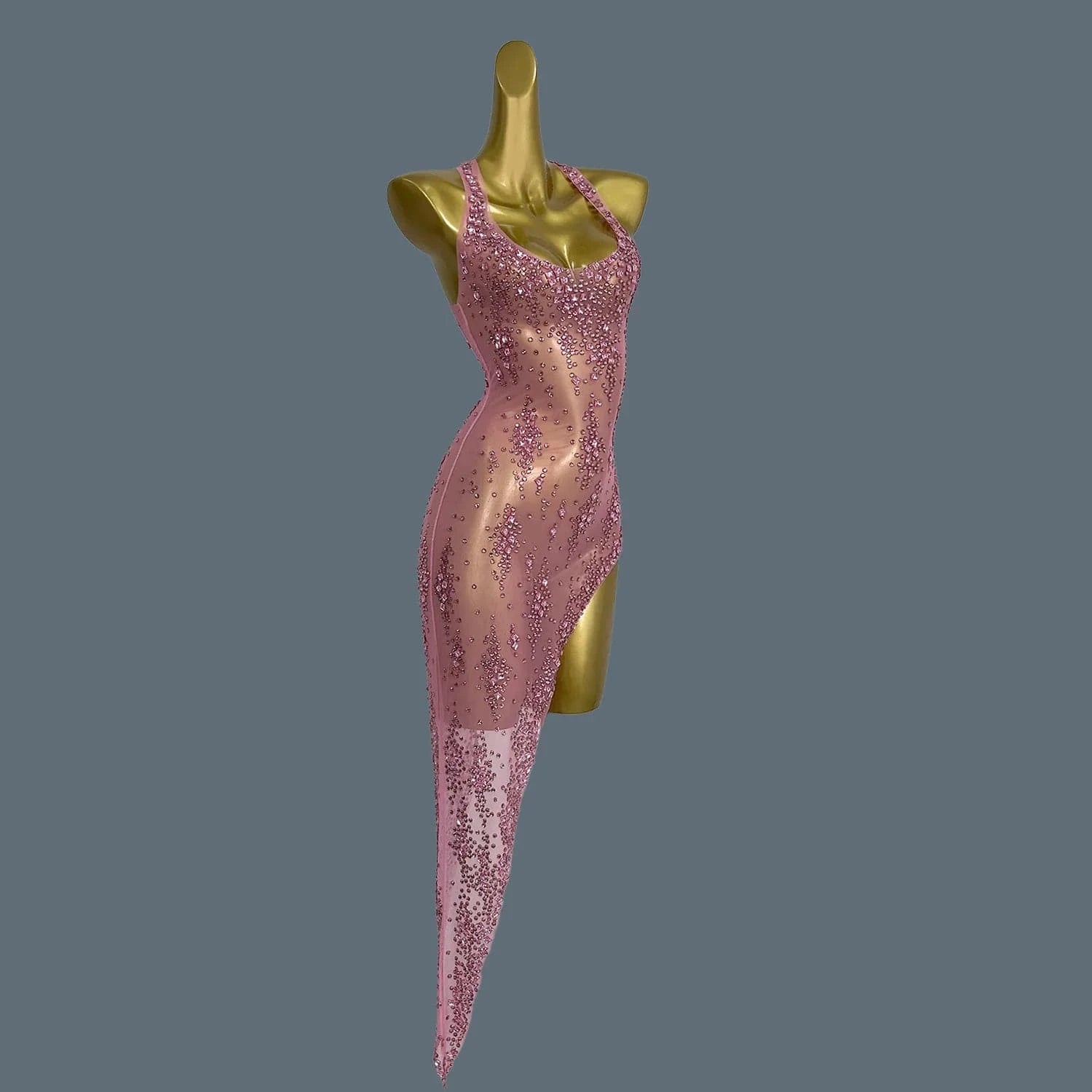 SHATTER Crystal Mesh Asymmetrical Dress Secondary image