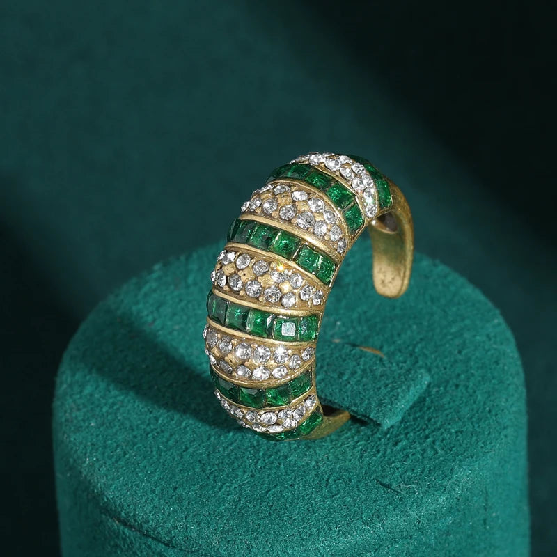 LUNA Rhinestone Horn Ring Main image