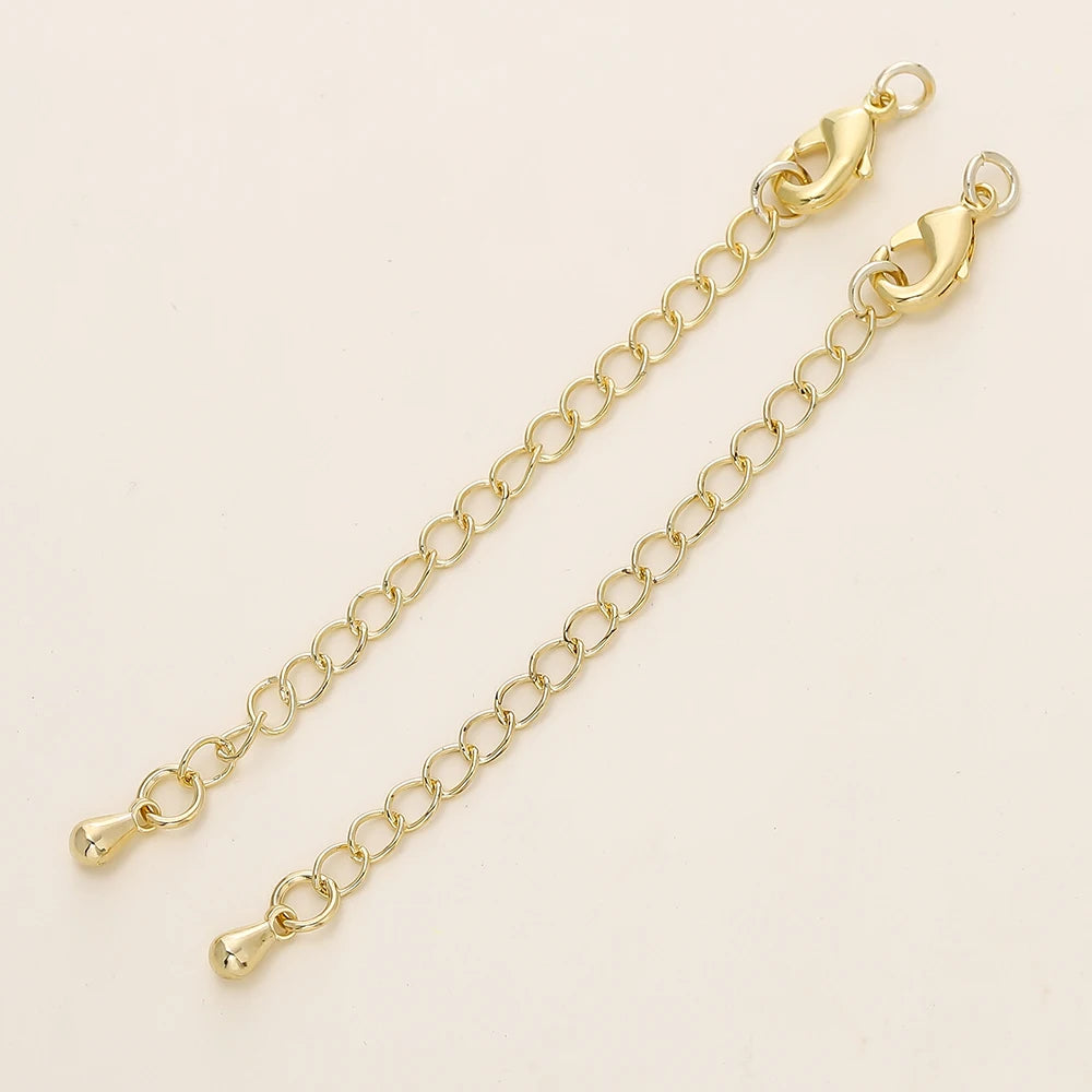 GOLD PLATED EXTENSION CHAINS – 5pc Charm Set with Lobster Clasps