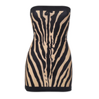ZEBRA ILLUSION Mini Dress-dress-SAINT CHIC
