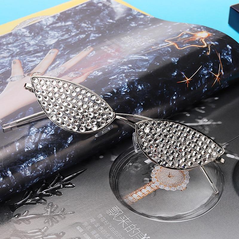 CAT-EYE Rhinestone Sun Glasses-Sunglasses-SAINT CHIC-Silver-SAINT CHIC