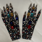 DISCO Rhinestone Gloves-Gloves-SAINT CHIC-Black-S-SAINT CHIC