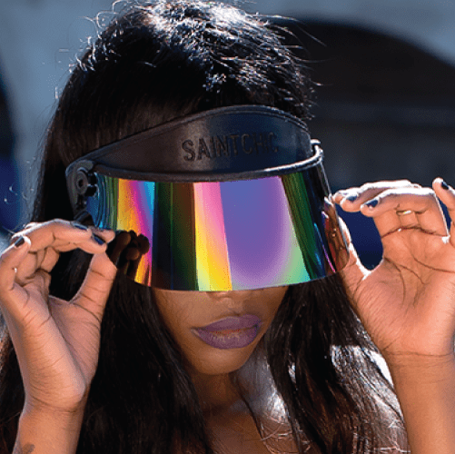 BLACK PAPARAZZI VISOR® 2.0 – Original Rainbow Lens UV Sun Shield with UPF 50+-Hats-SAINT CHIC