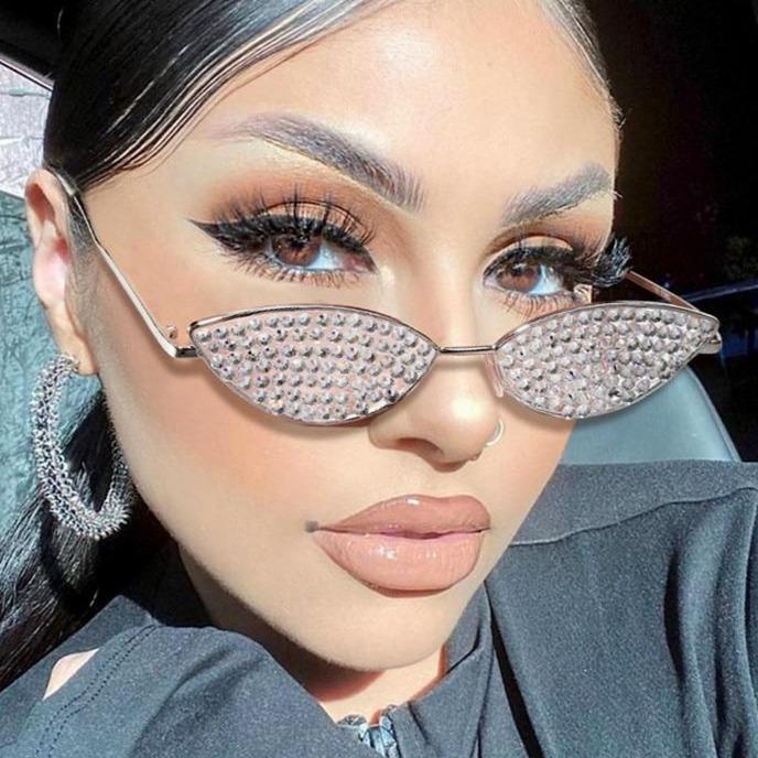 CAT-EYE Rhinestone Sun Glasses-Sunglasses-SAINT CHIC