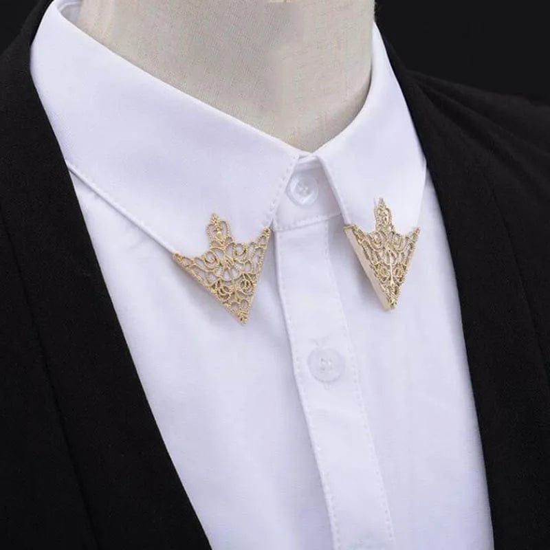 DALLAS Triangle Collar Pins – Metalwork Statement Brooches-brooch-SAINT CHIC